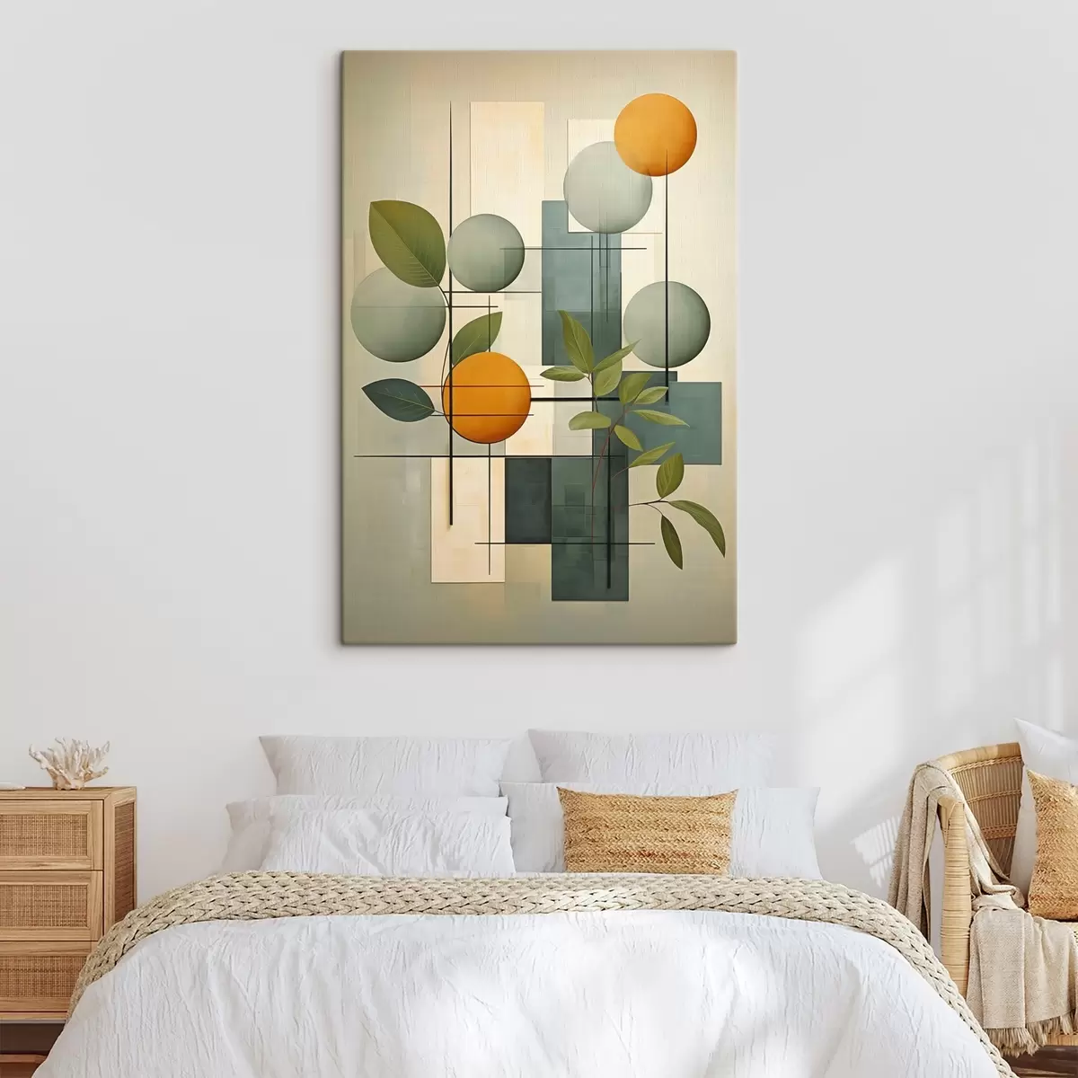 Wandbilder Geometrische Abstraktion mit Pflanzen s46579