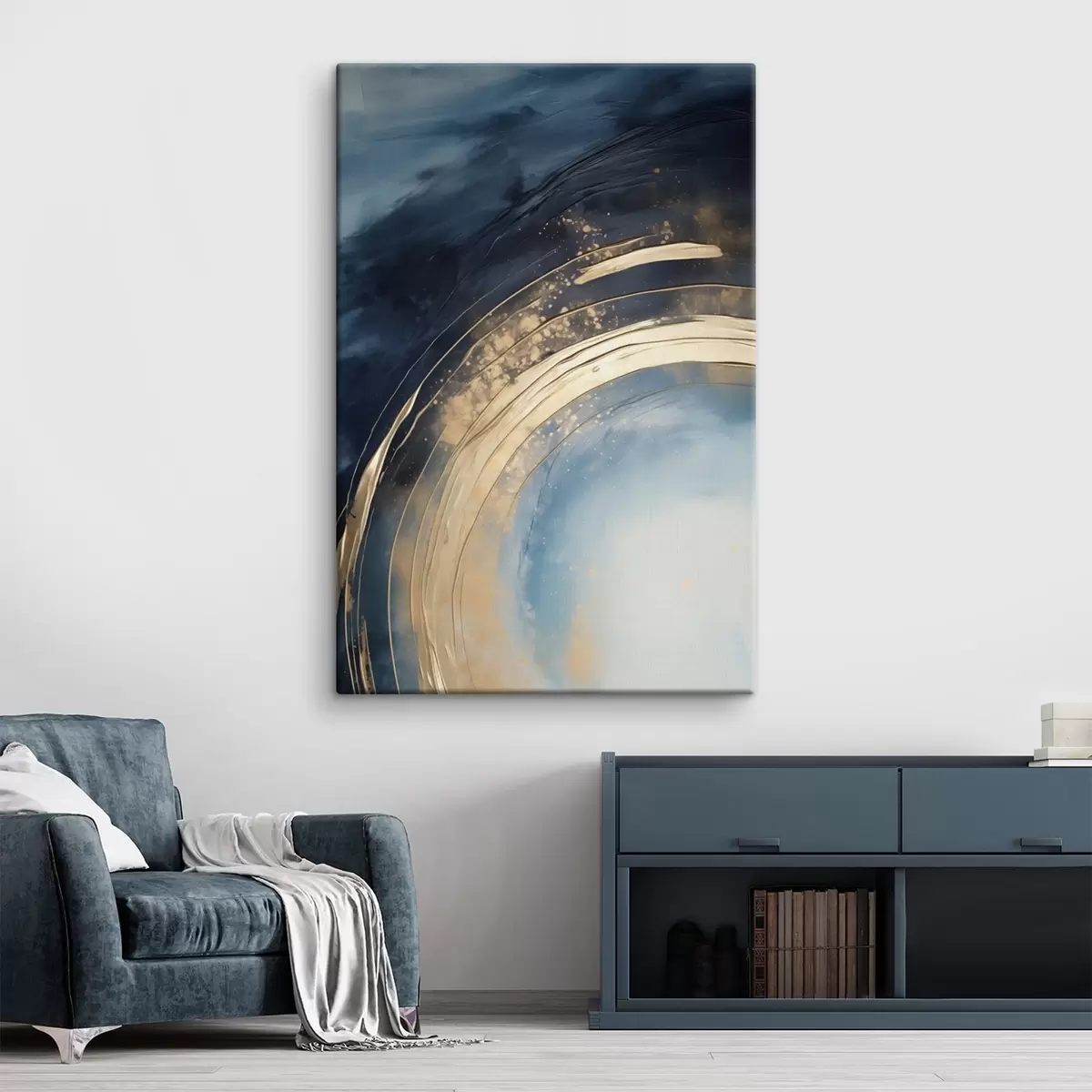 Wandbilder Geschwungener Ring mit heller Mitte und gesprenkelter Glasur s46488