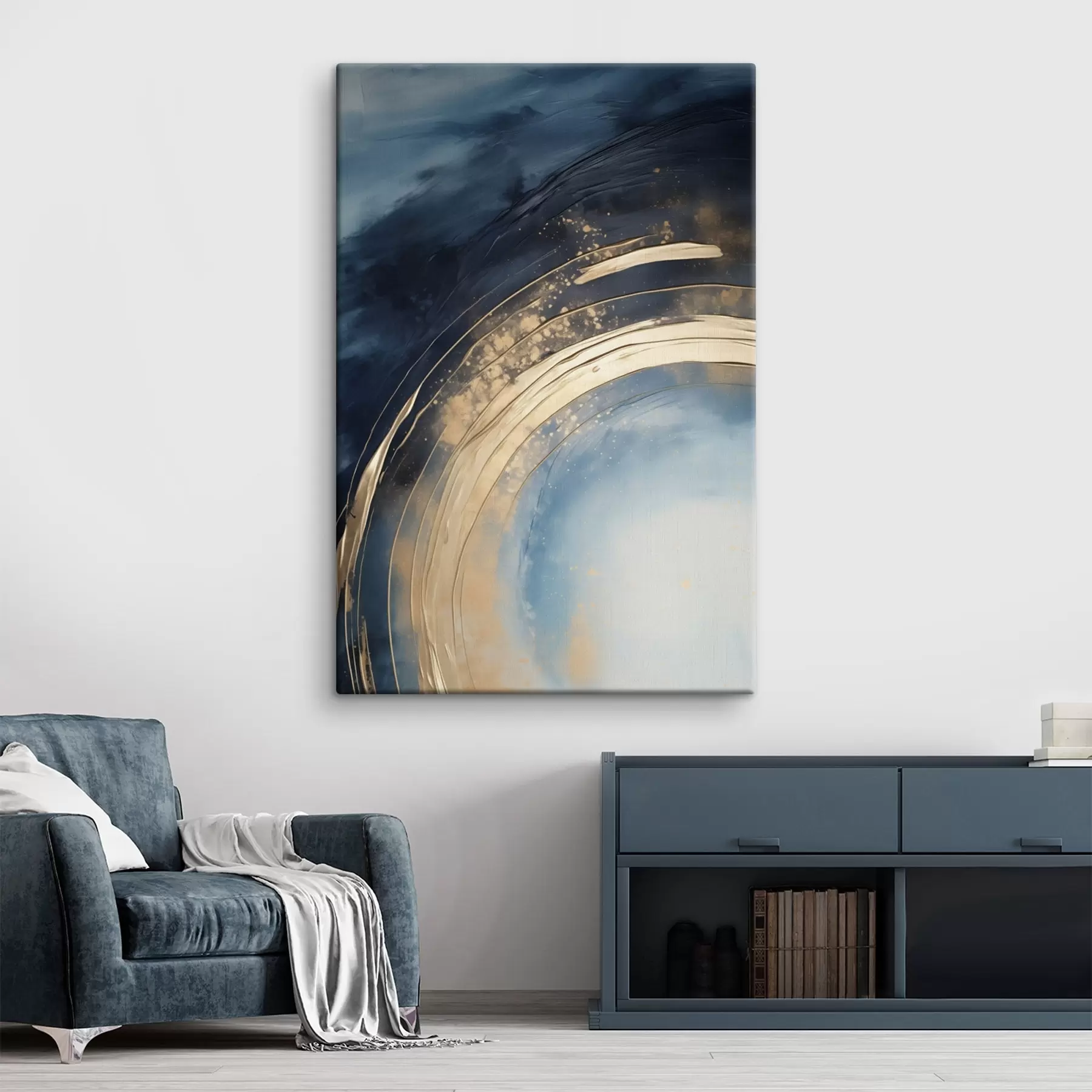 Wandbilder Geschwungener Ring mit heller Mitte und gesprenkelter Glasur s46488