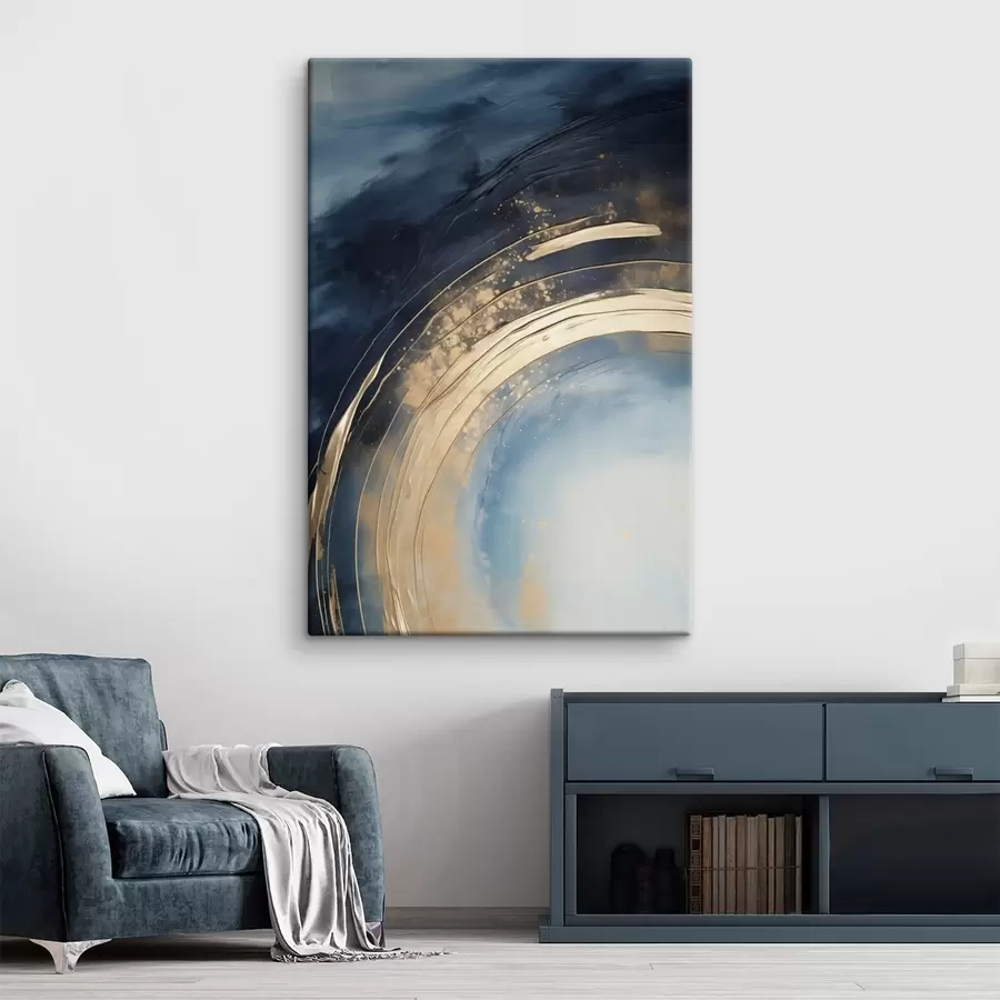 Wandbilder Geschwungener Ring mit heller Mitte und gesprenkelter Glasur s46488