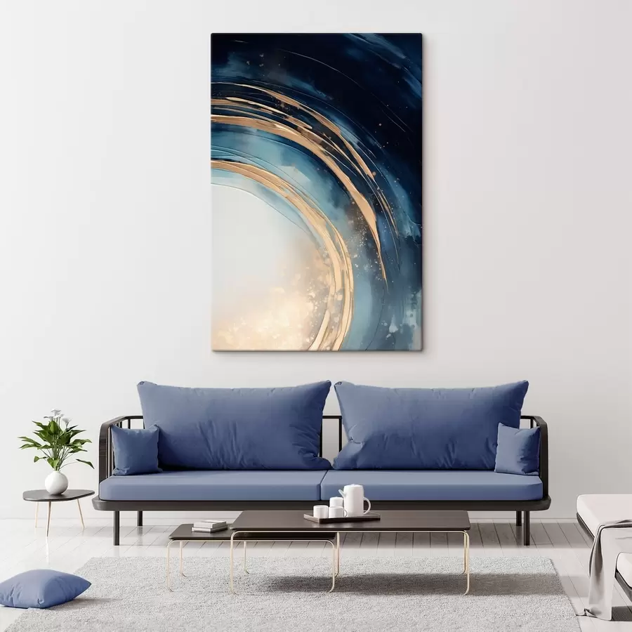 Wandbilder Schmale, geschichtete Ringe über einem blassen Horizont s46489