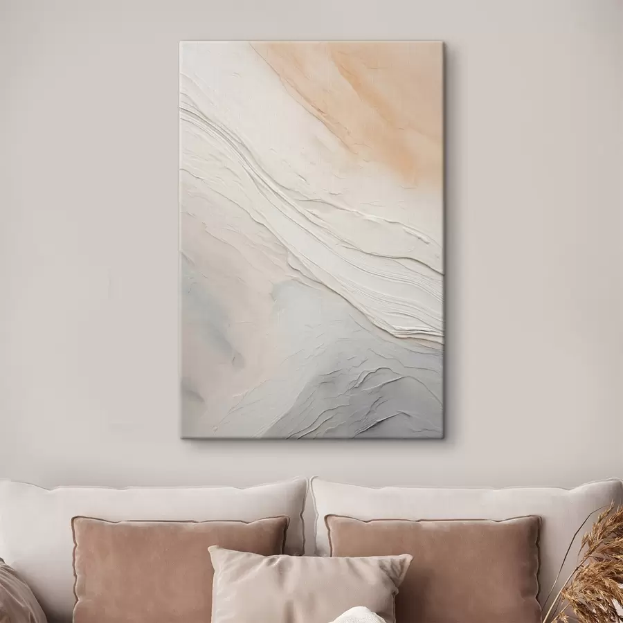 Wandbilder Strukturierter Putz in sanften Elfenbein- und Sandtönen s46510