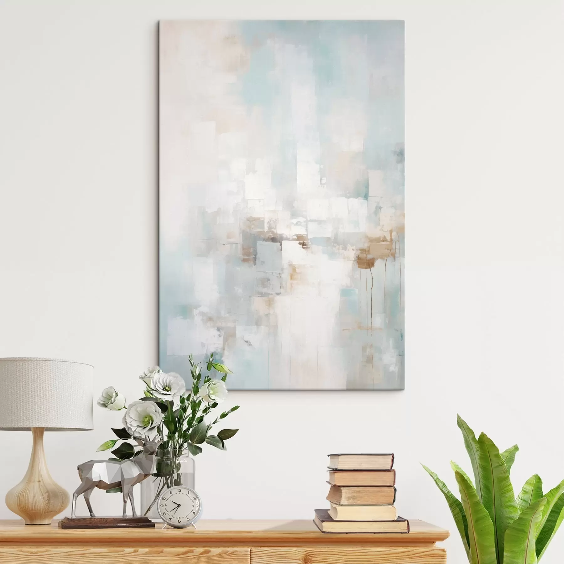 Wandbilder Helle Pastellfarben: Blau, Beige, Weiß s46546