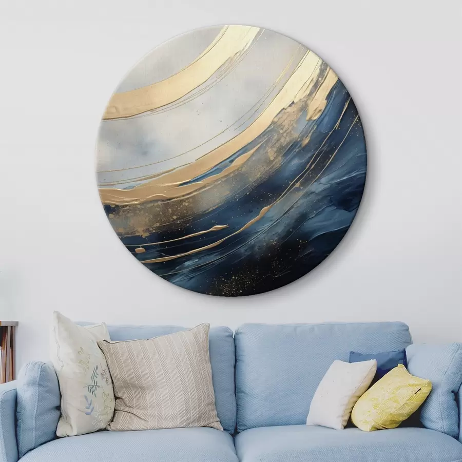 Wandbilder Breite Leuchtbögen auf tiefblauem Hintergrund r46487