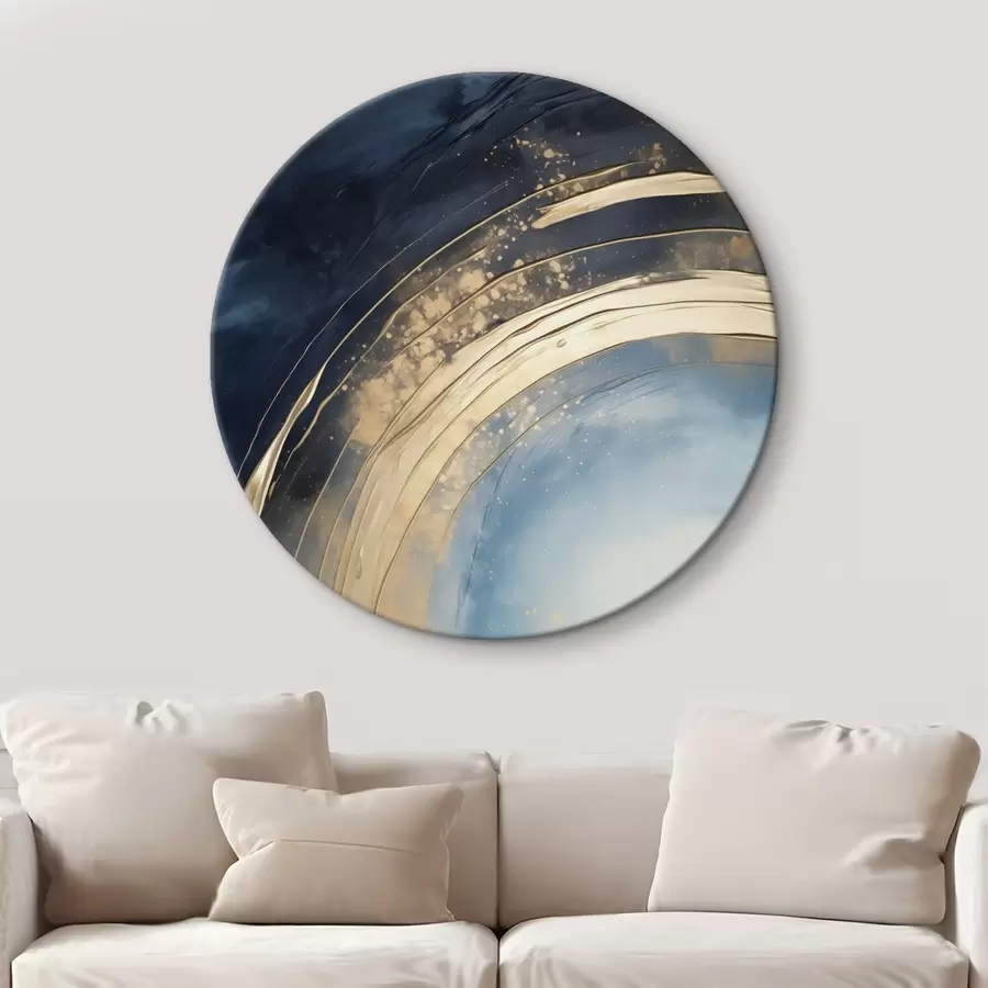 Wandbilder Geschwungener Ring mit heller Mitte und gesprenkelter Glasur r46488