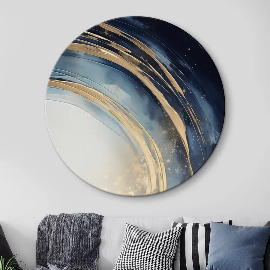 Wandbilder Schmale, geschichtete Ringe über einem blassen Horizont r46489