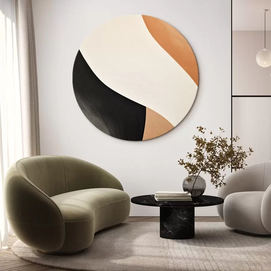 Wandbilder Auffällige S-Kurve in Creme, Schwarz und Terrakotta-Akzenten r46495