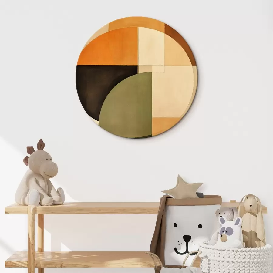 Wandbilder Sich überschneidende Kreise in einer sand-olivfarbenen Palette r46537