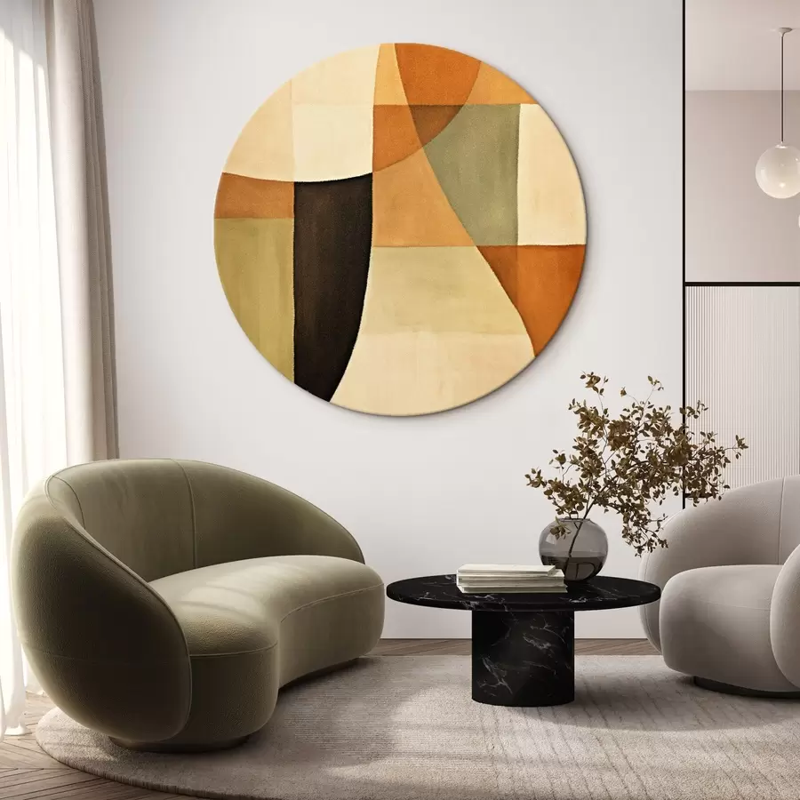 Wandbilder Weiche geometrische Felder in einer warmen, natürlichen Farbpalette r46538