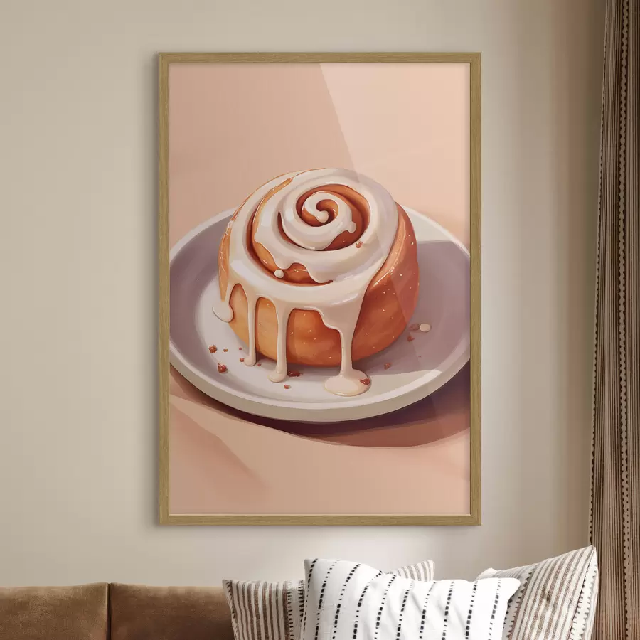 Fototapete Zimtschnecke mit Sahne-Glasur f46624