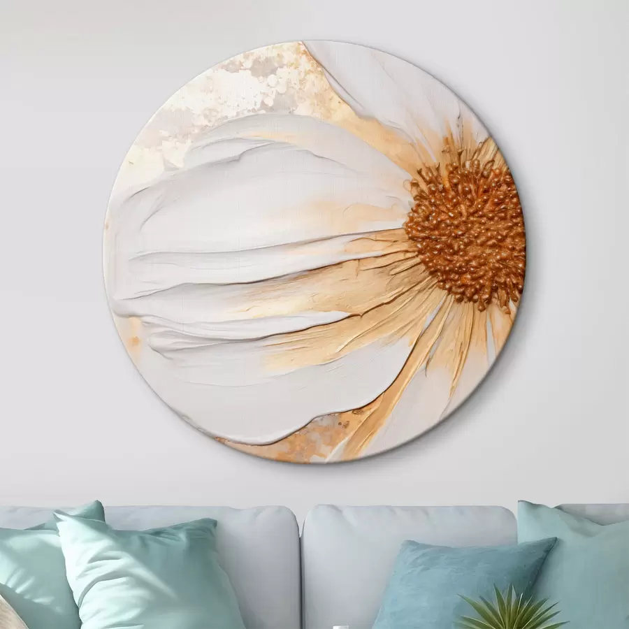 Wandbilder Eine weiße Blume mit zarten Blütenblättern, strukturiertem abstrakten Hintergrund, elegant, dekorative Kunst r46692