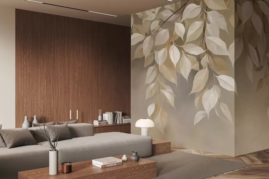 Fototapete Ein Zweig Kerbel mit Blättern w04899