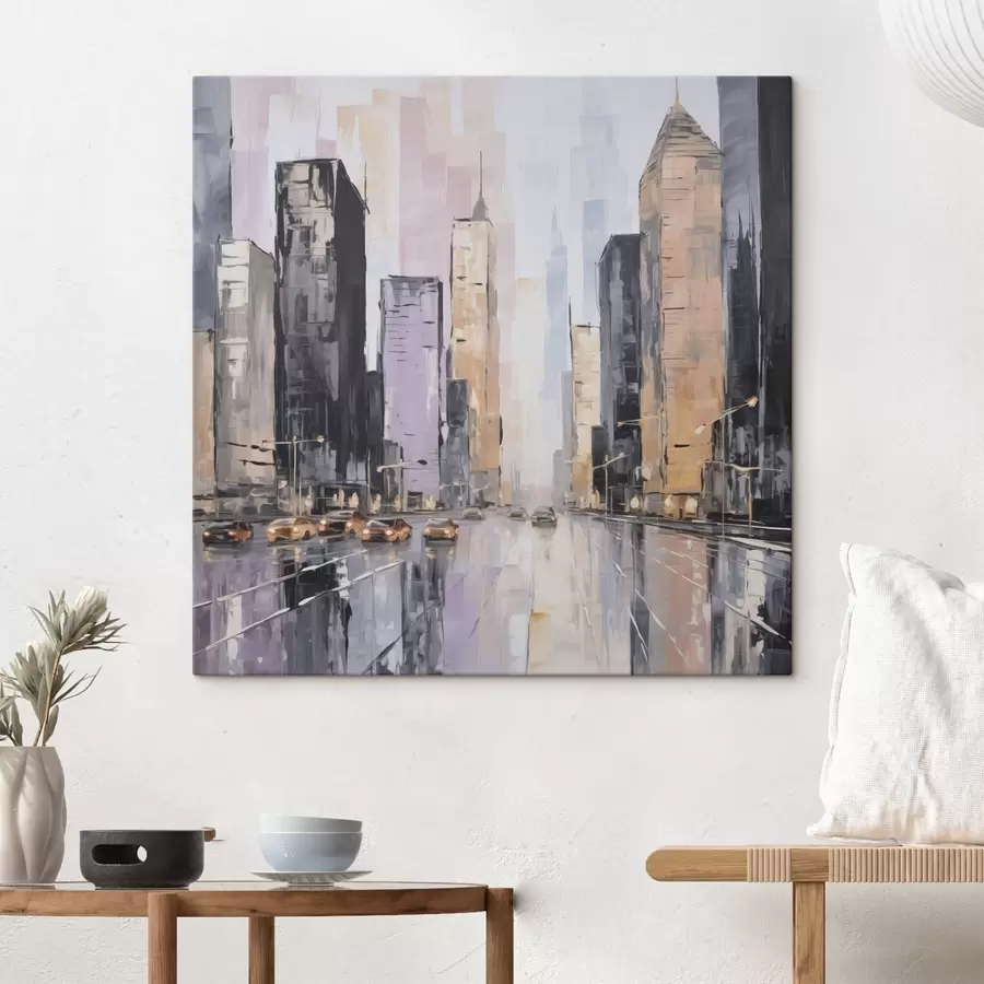 Wandbilder Abstrakte Stadtlandschaft im Stil der Malerei s46753
