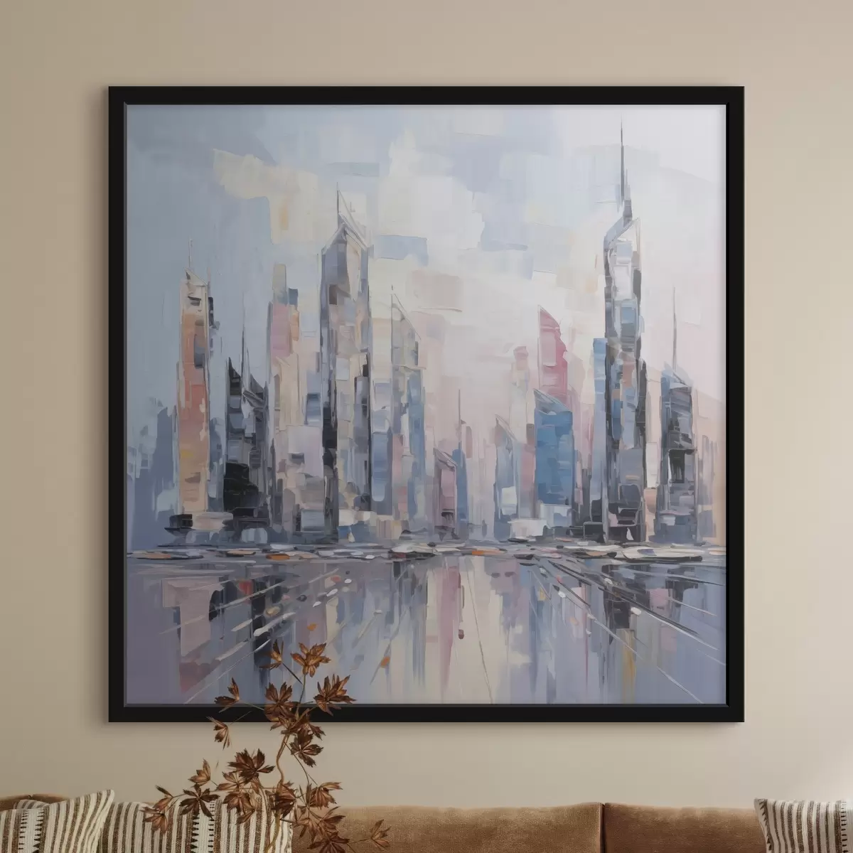 Poster Abstrakte Stadtimitation der Malerei f46752