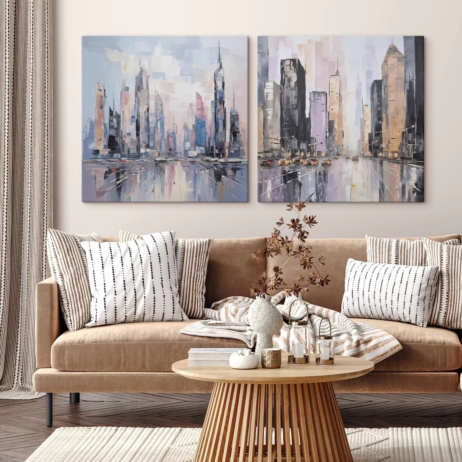 Wandbilder Abstrakte Stadtimitation der Malerei m01032