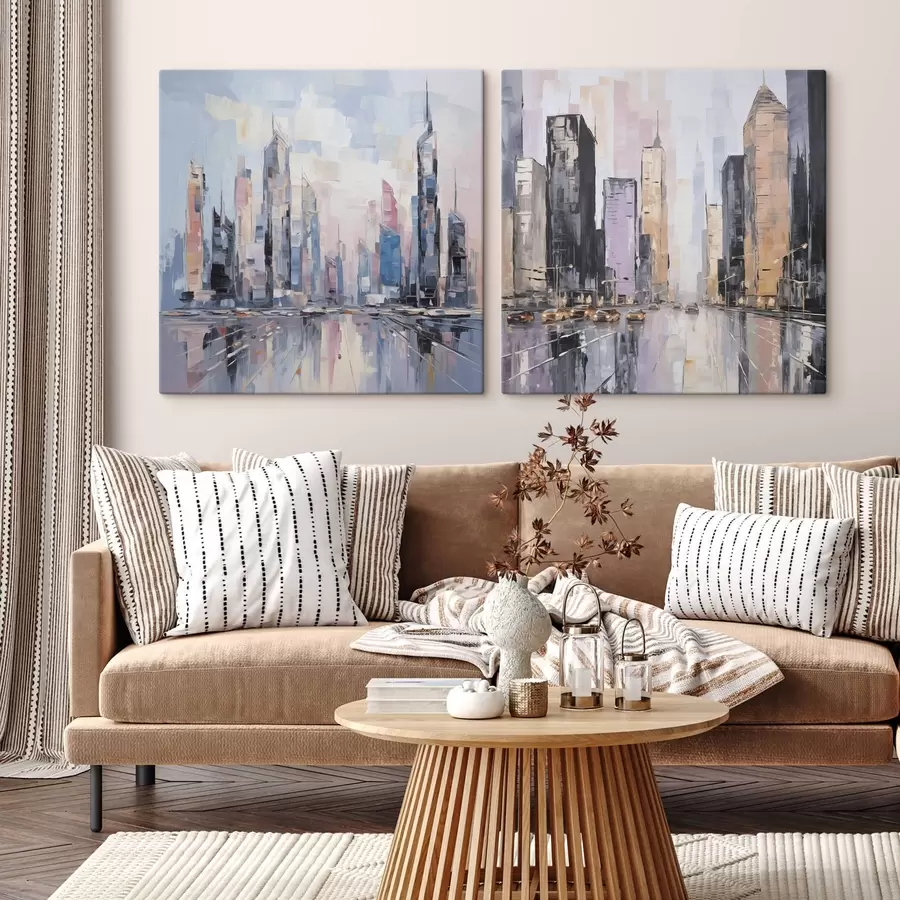 Wandbilder Abstrakte Stadtimitation der Malerei m01032