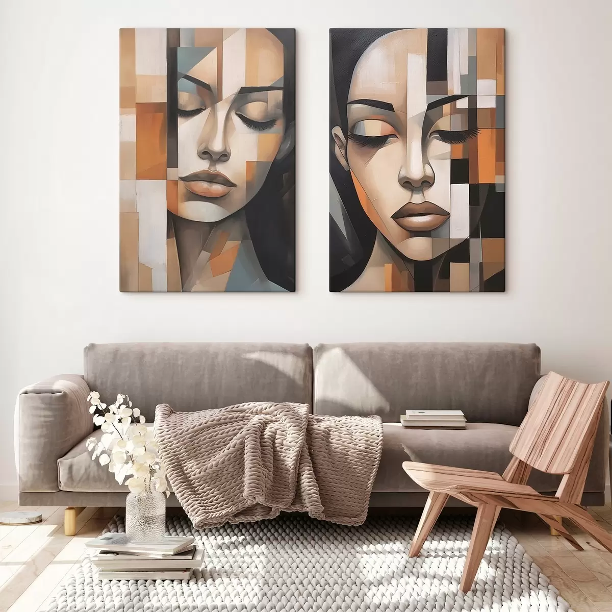 Wandbilder Kubistisches Porträt einer Frau m01023