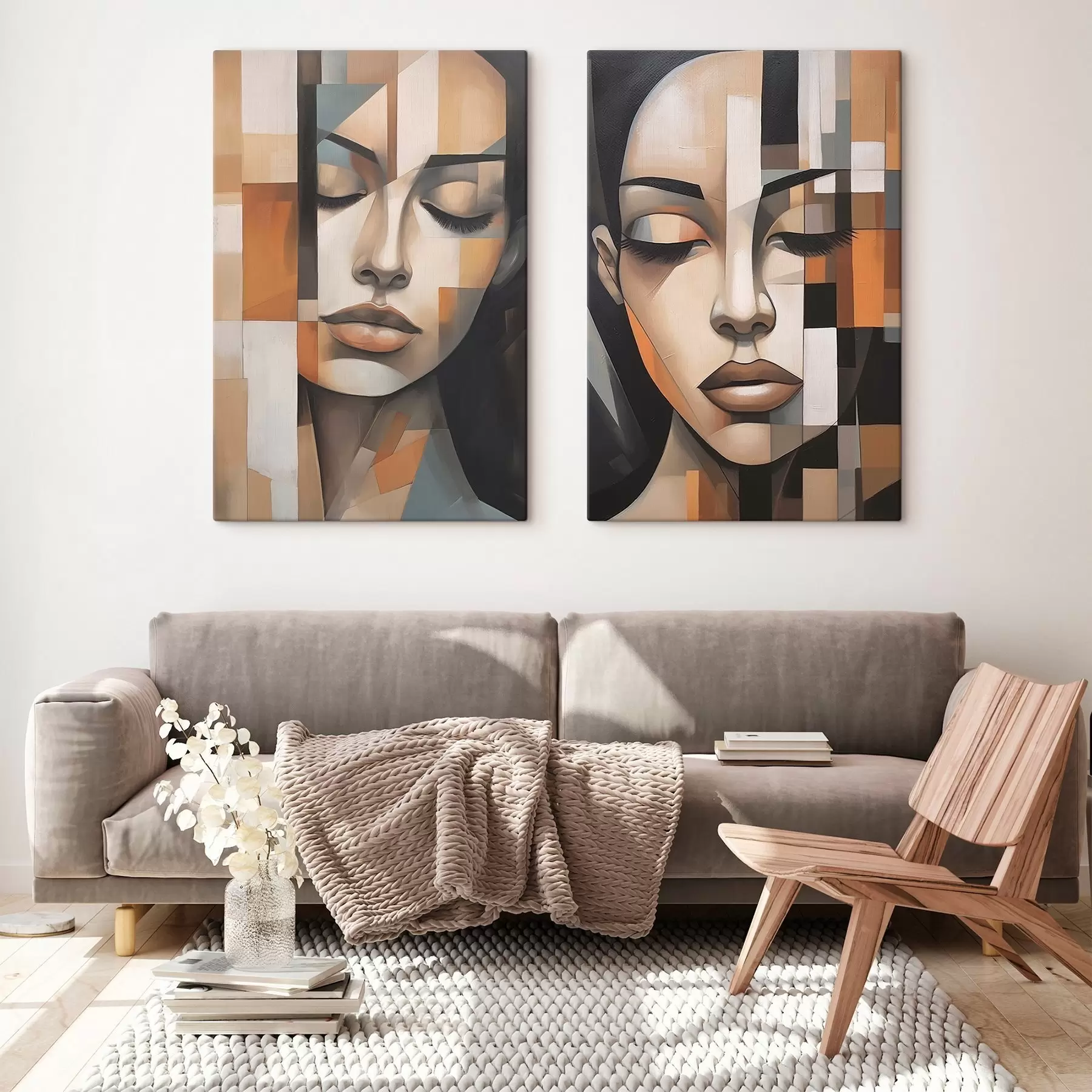 Wandbilder Kubistisches Porträt einer Frau m01023