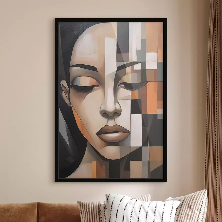 Fototapete Kubistisches Frauenporträt f46731