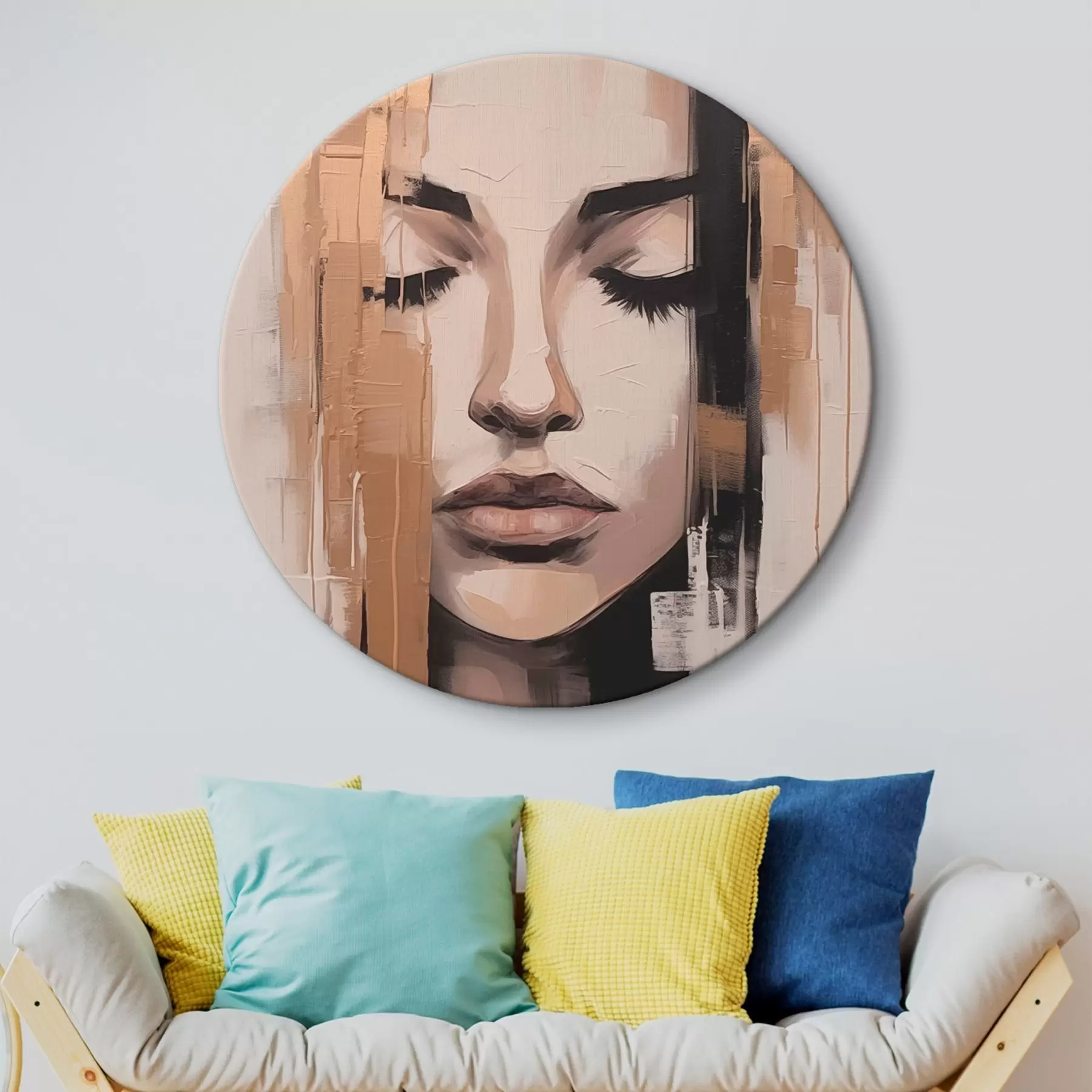 Wandbilder Porträt einer Frau. Abstrakte Pinselstriche r46733