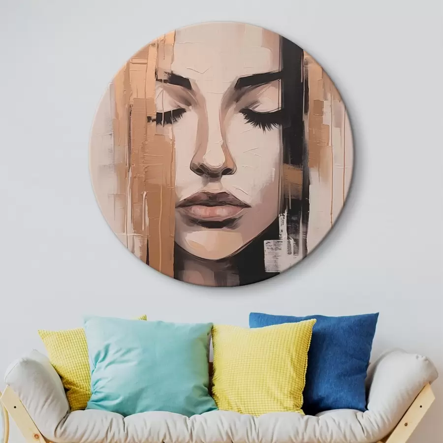 Wandbilder Porträt einer Frau. Abstrakte Pinselstriche r46733