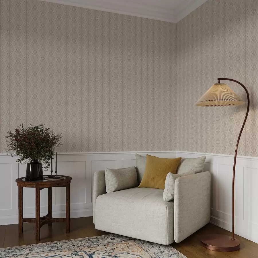 Fototapete Leichtes Diamantornament in ruhigen Beigetönen a00925v2