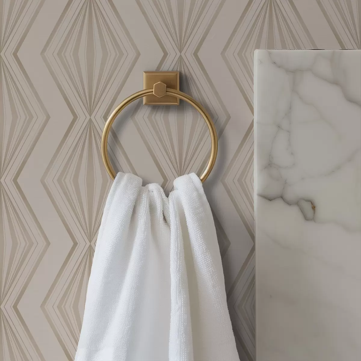 Tapete Leichtes Diamantornament in ruhigen Beigetönen a00925v2