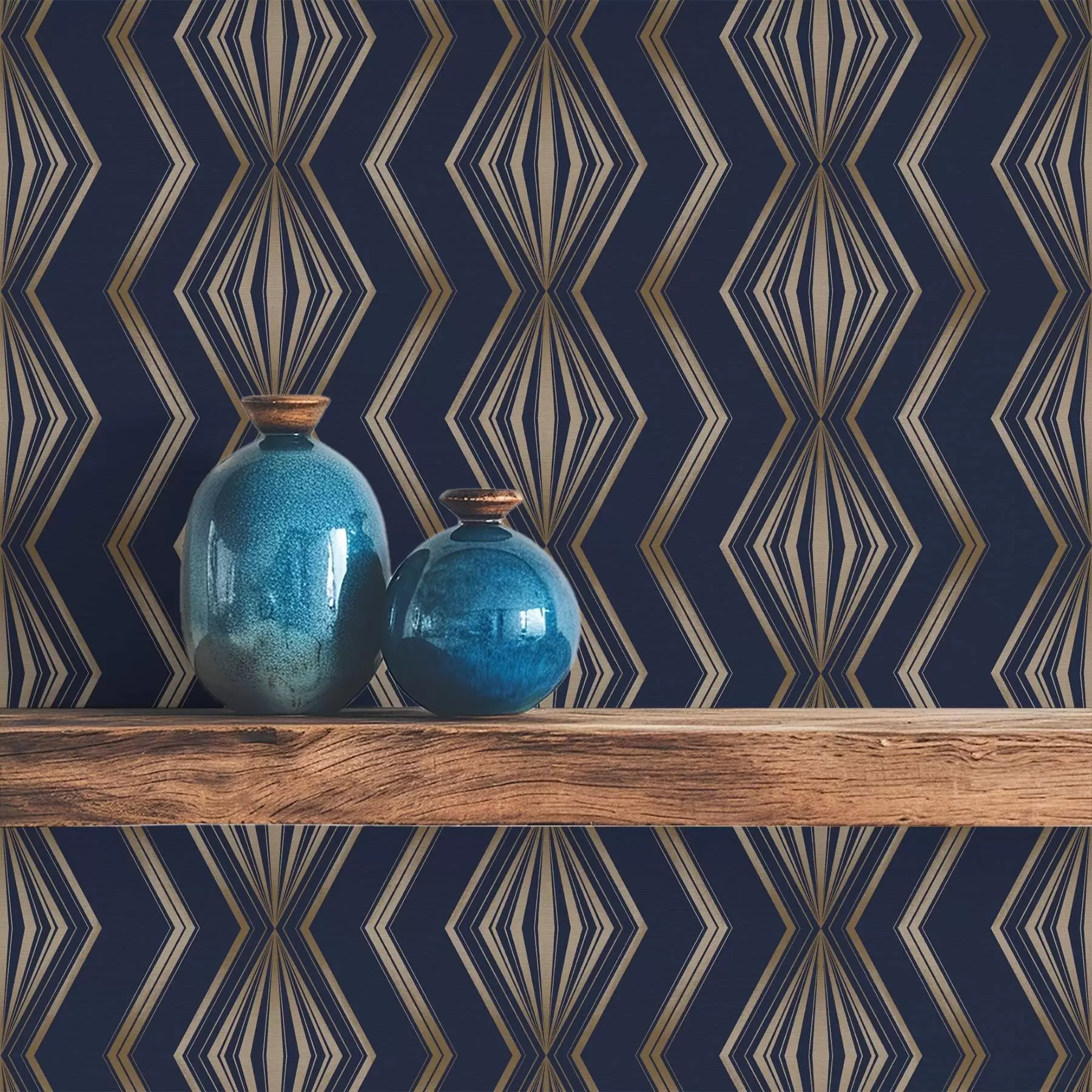 Fototapete Dunkelblaues geometrisches Rautenmuster a00973
