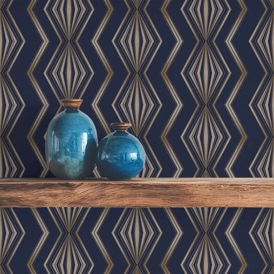 Fototapete Dunkelblaues geometrisches Rautenmuster a00973