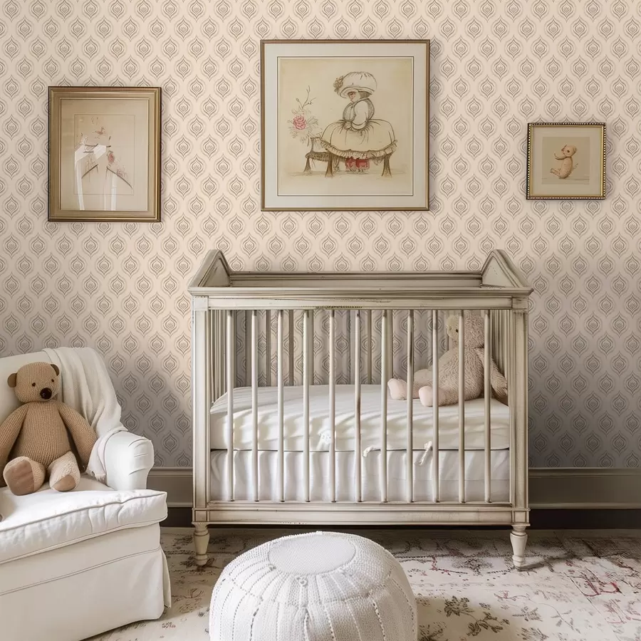 Fototapete Pudrige Tropfenmotive mit einer Blume auf warmem Hintergrund a00977v2