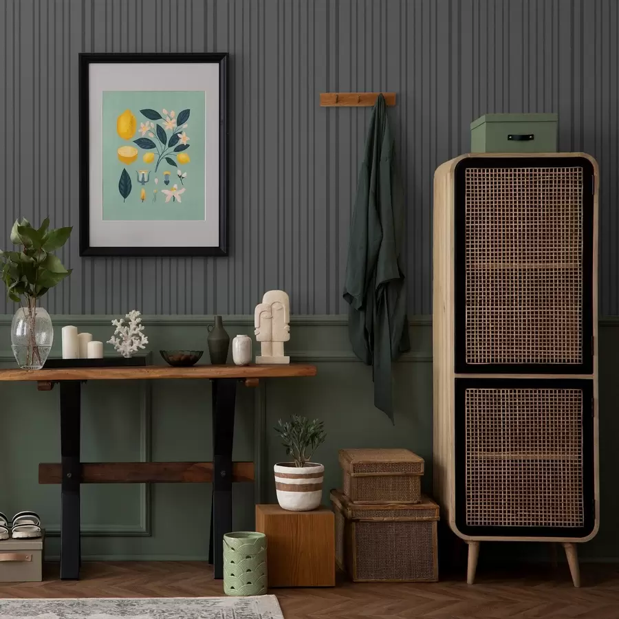 Fototapete Dunkelgrauer Hintergrund mit vertikalen strukturierten Streifen a00979v1