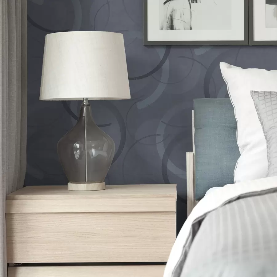 Fototapete Halbkreise und weiche Kreise in einer kühlen grau-blauen Farbpalette a00980