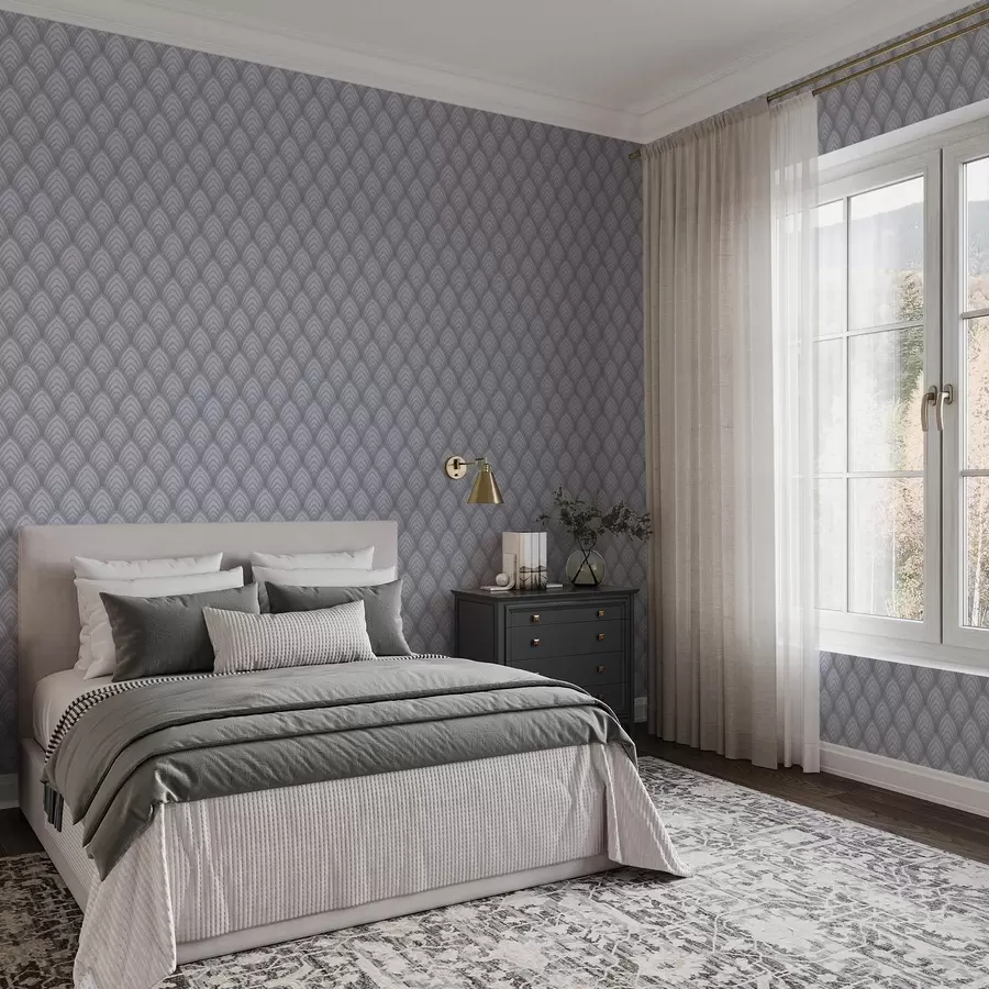 Fototapete Volumetrische, graustufenähnliche Bögen mit sanftem Farbverlauf a00989