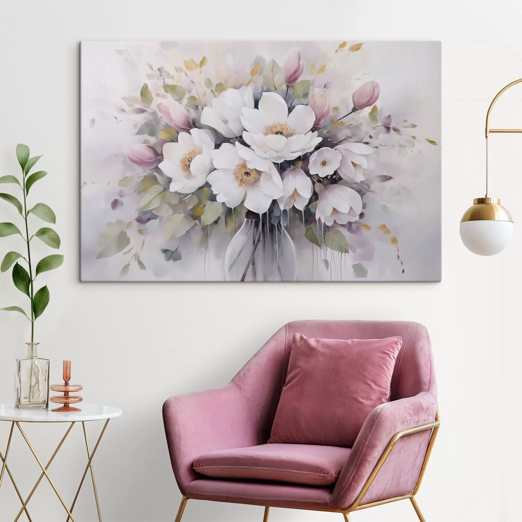 Wandbilder Blumen in einer Vase – Imitationsgemälde s46763