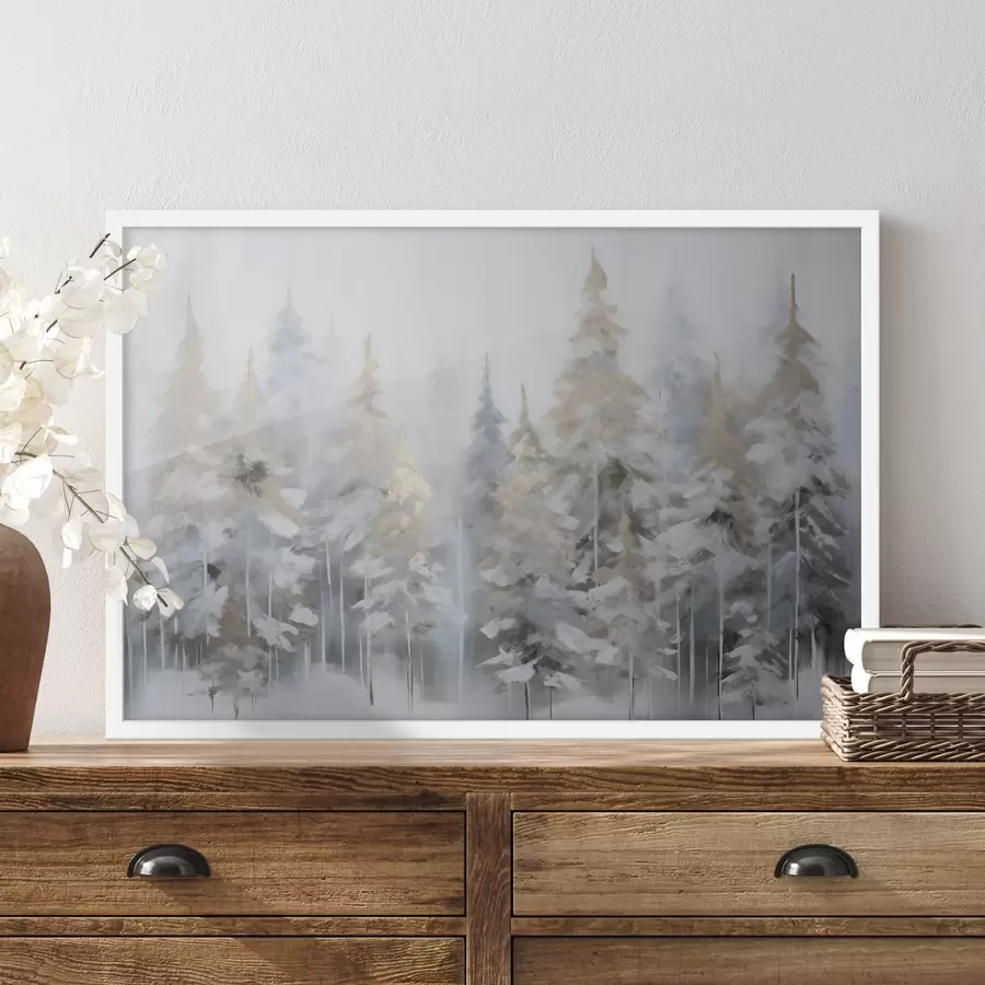 Fototapete Winterwald-Imitationsgemälde f46762