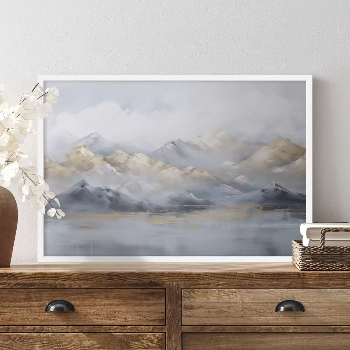 Poster Berglandschaft Nachahmung der Malerei f46765