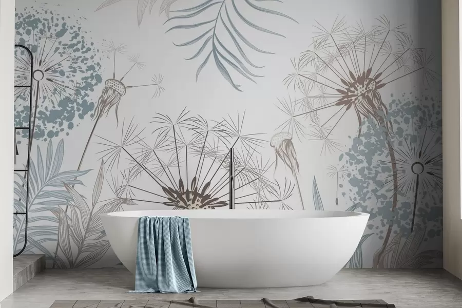 Fototapete Löwenzahn zwischen den Blättern w04942