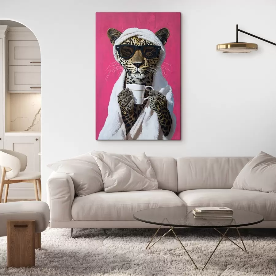 Wandbilder Gepard mit Kaffee s46791