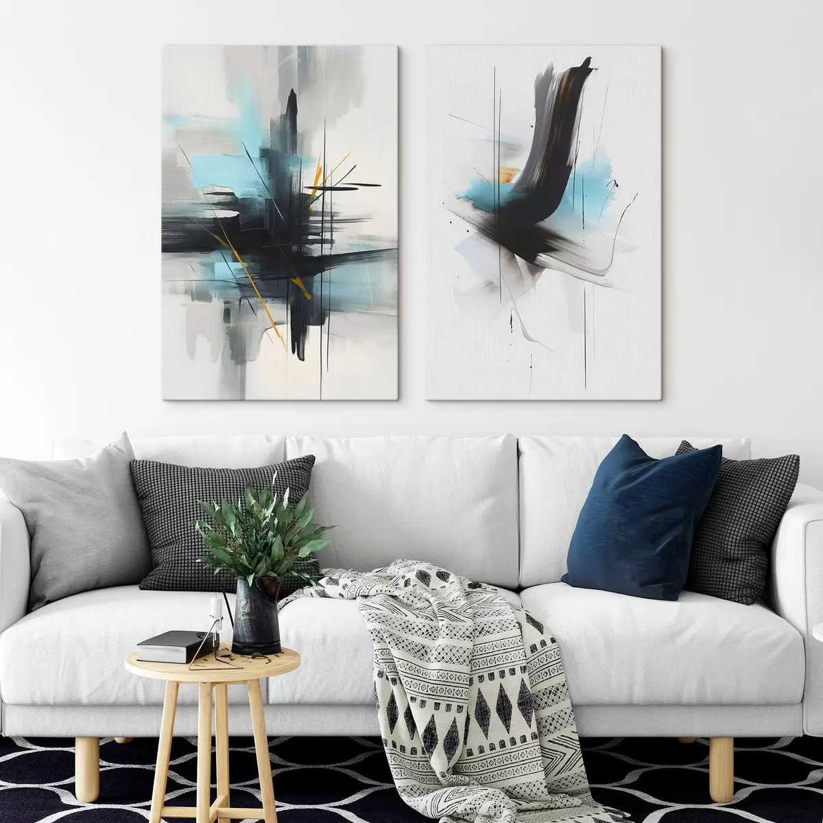 Wandbilder Abstraktion mit Imitation von Spritzern und Pinselstrichen m01037