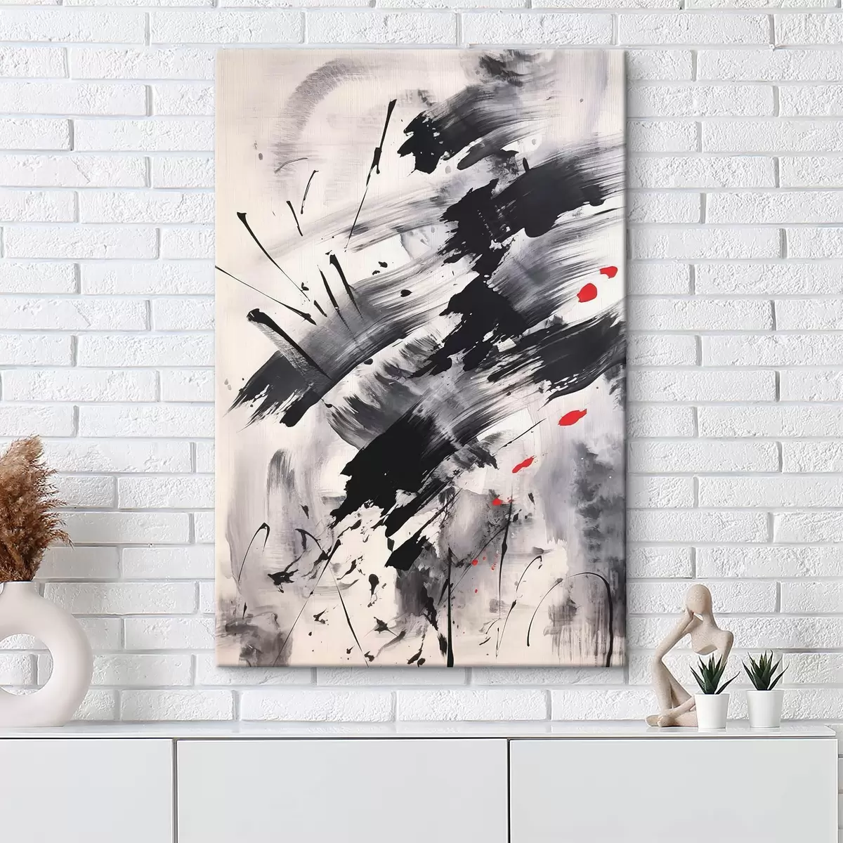 Wandbilder Abstraktion mit Imitation von Spritzern und Pinselstrichen s46783