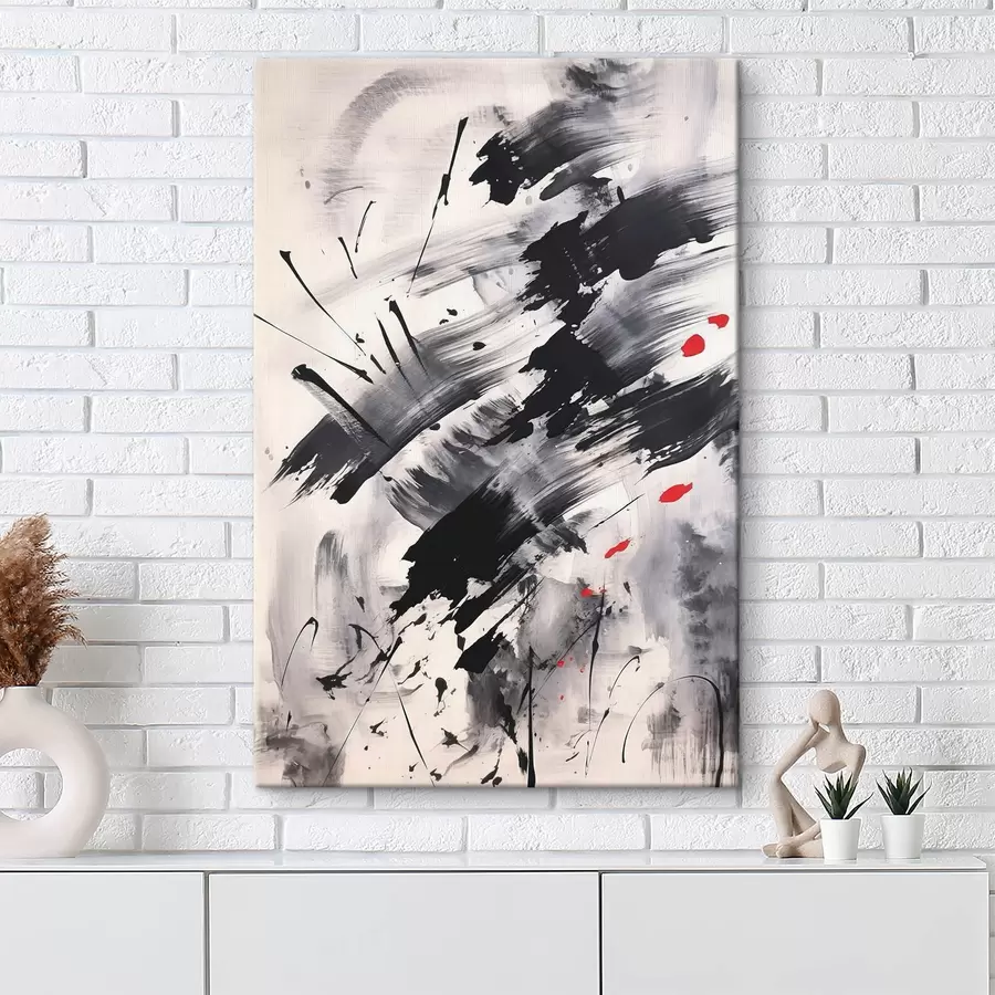 Wandbilder Abstraktion mit Imitation von Spritzern und Pinselstrichen s46783