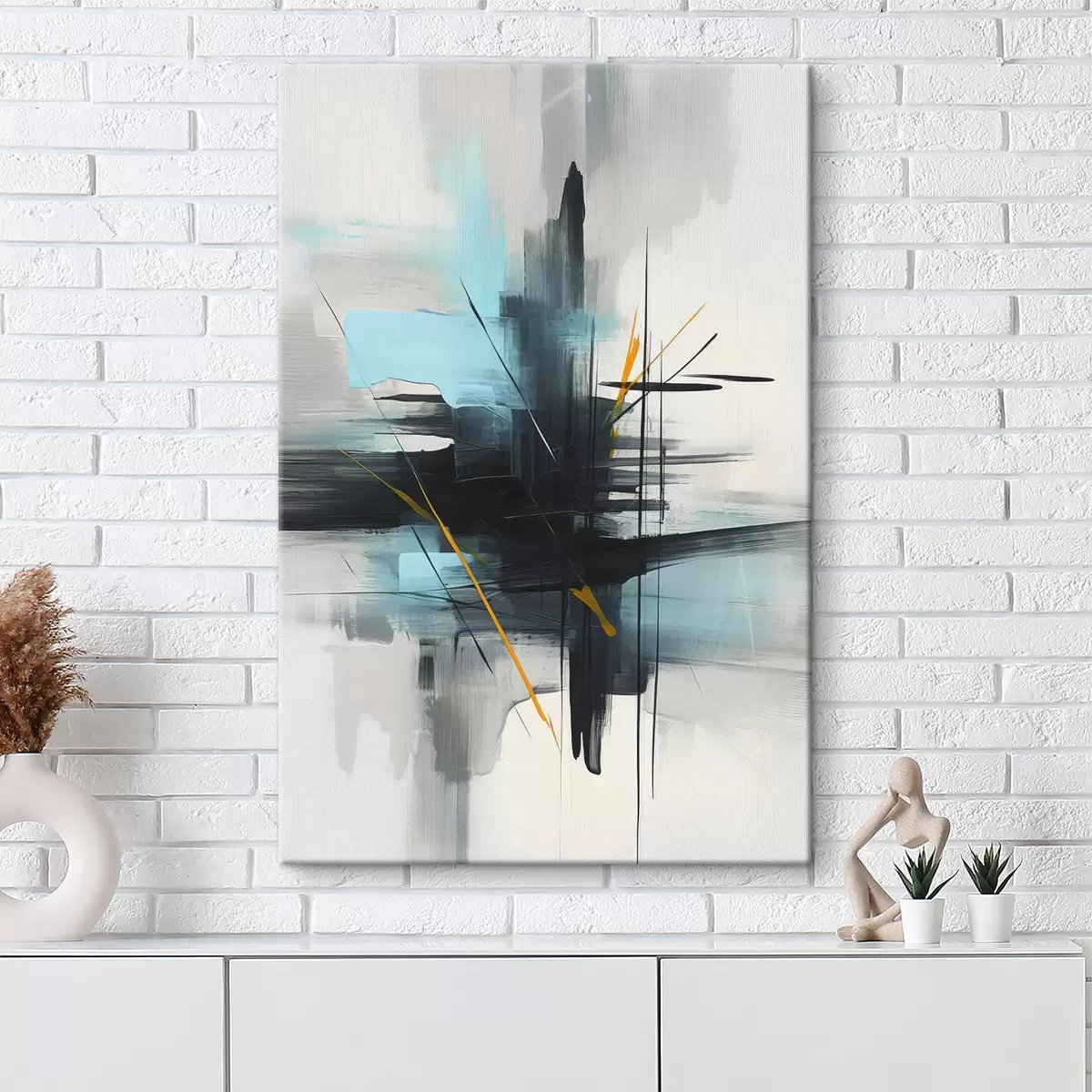 Wandbilder Abstraktion mit Imitation von Spritzern und Pinselstrichen s46789