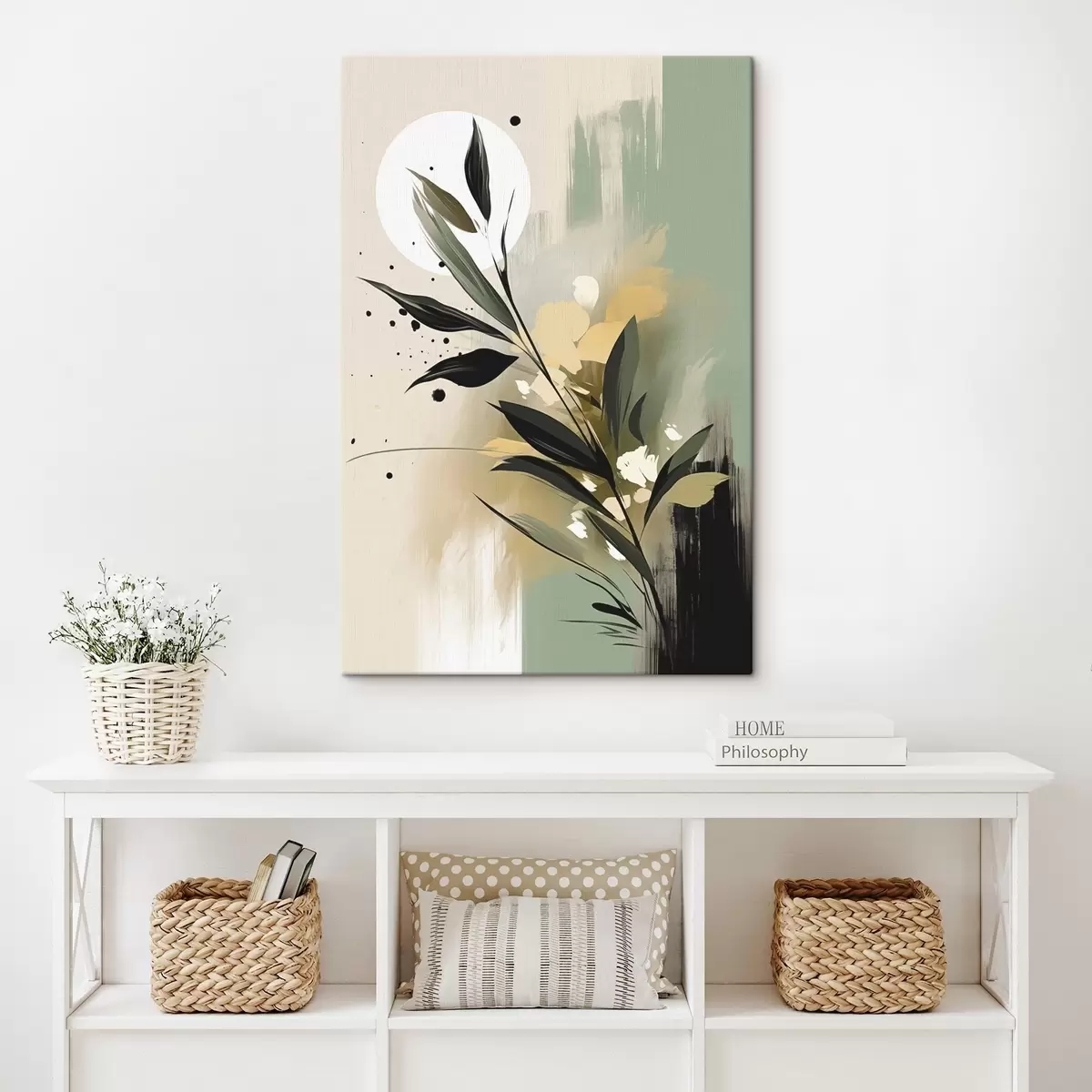 Wandbilder Abstraktion mit einer Pflanze s46790