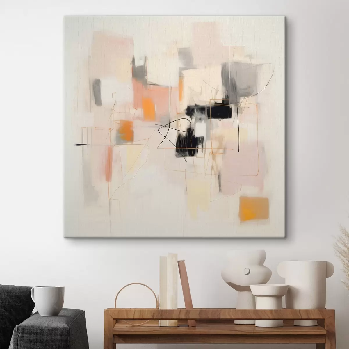 Wandbilder Minimalistische Abstraktion mit sanften Farben s46638