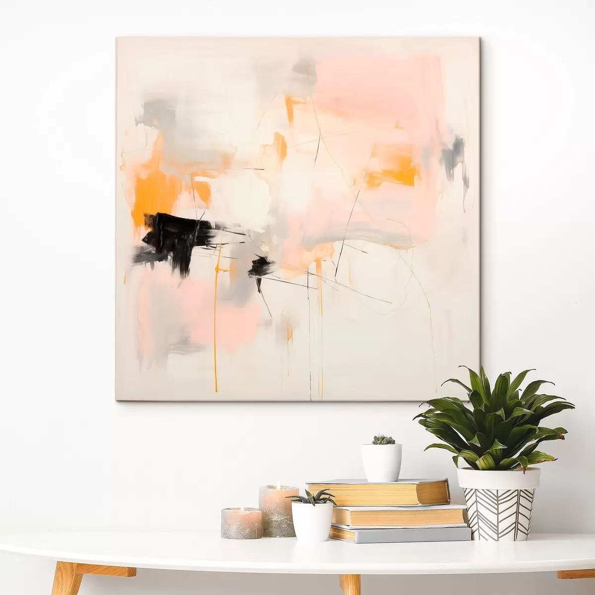 Wandbilder Verschwommene Formen und dynamische Striche in einem gestischen Stil s46639