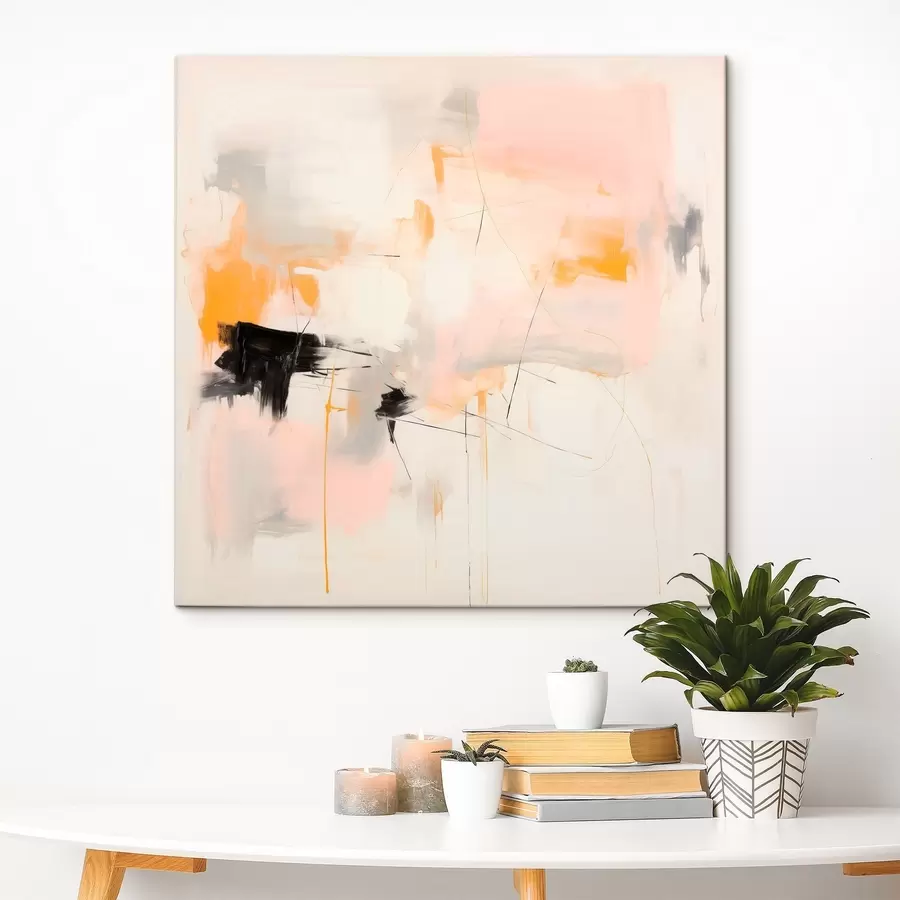 Wandbilder Verschwommene Formen und dynamische Striche in einem gestischen Stil s46639