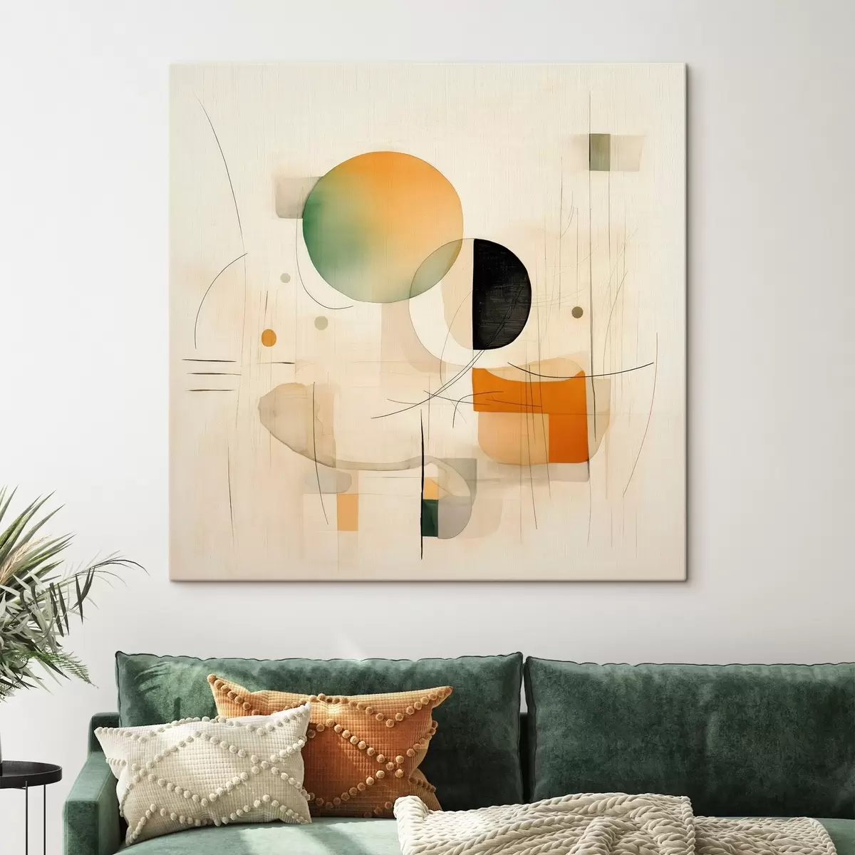 Wandbilder Geometrische Akzente in einer sanften Farbpalette im modernen, minimalistischen Stil s46640