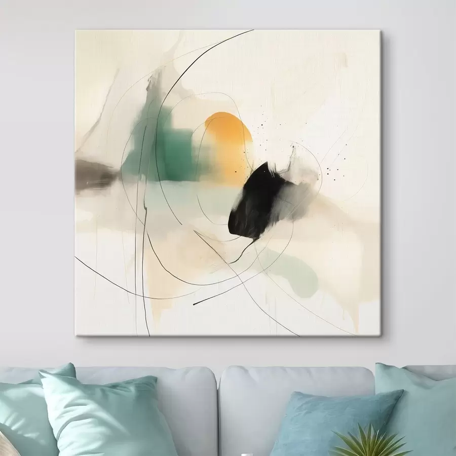 Wandbilder Weiche Dynamik von Farben und Linien in einem luftigen abstrakten Stil s46641