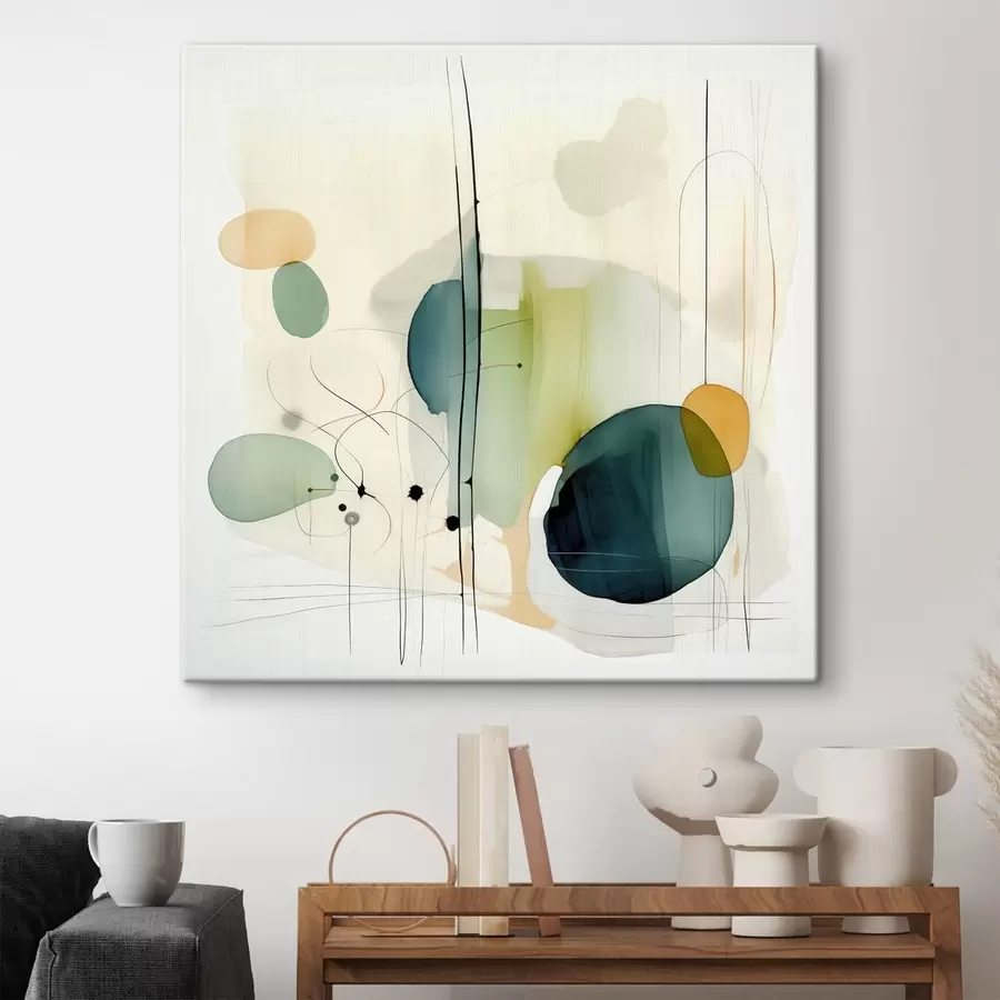 Wandbilder Künstlerische Geometrie in sanften Farbtönen s46649