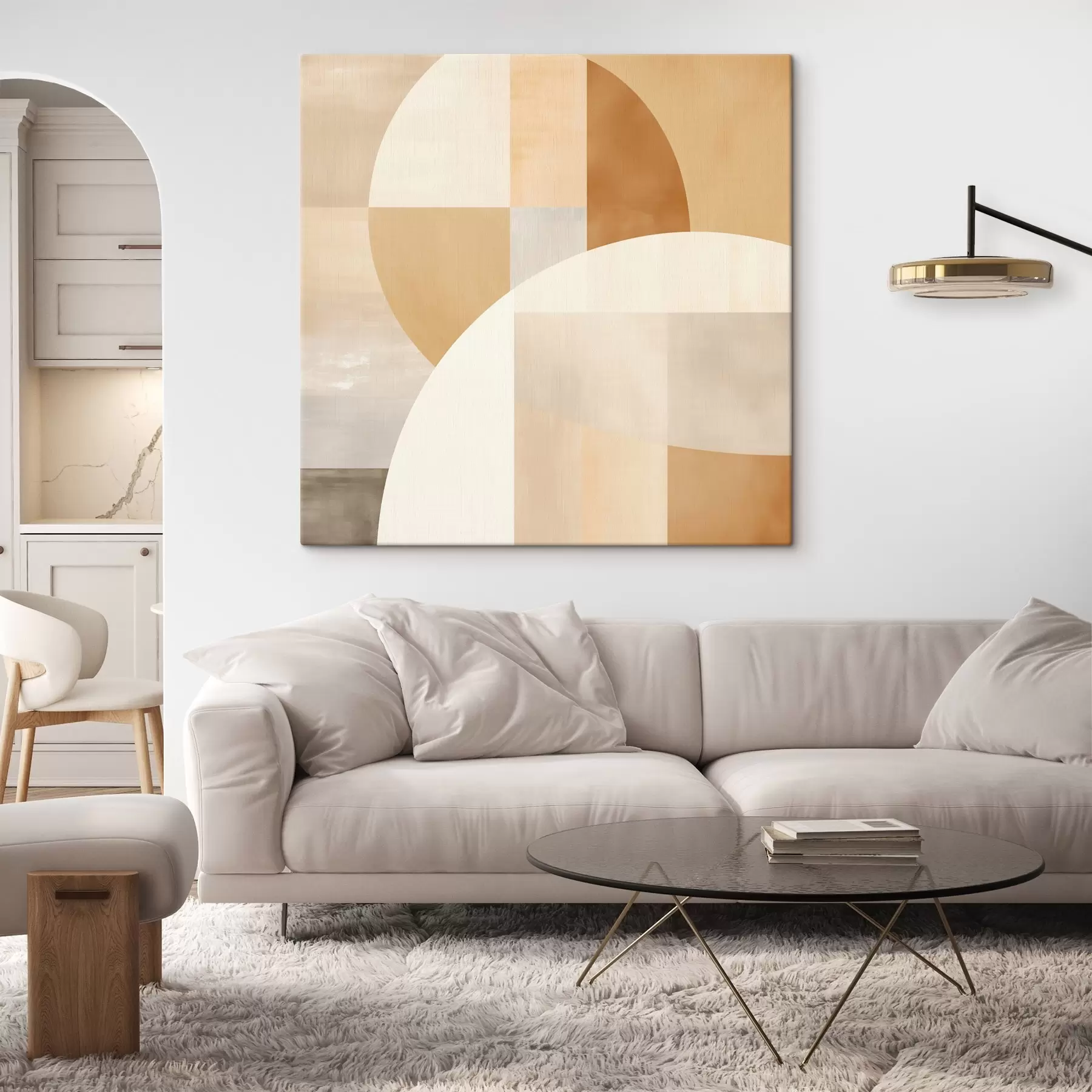 Wandbilder Künstlerische Geometrie in Pastelltönen s46650